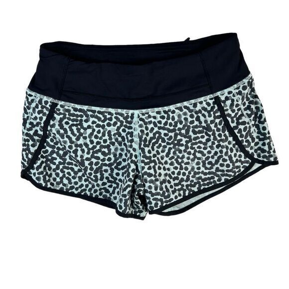 Lululemon Run: Speed Short *Block-It Pocket Ace Spot Tranquil Blue Black size 4 - Picture 7 of 13